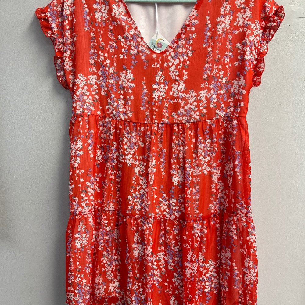RED FLORAL DRESS